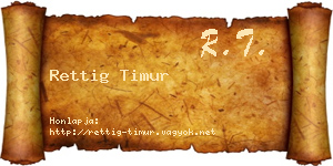 Rettig Timur névjegykártya